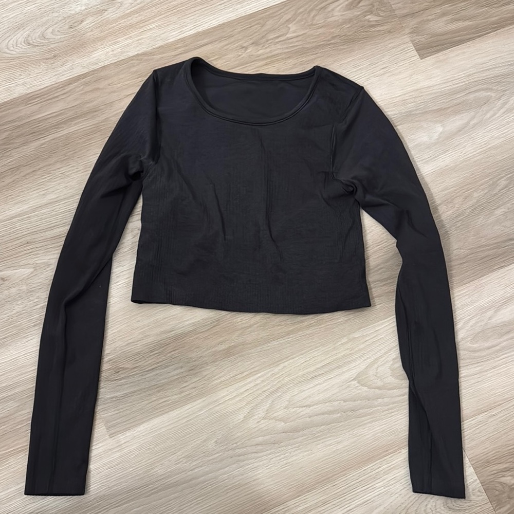 Lululemon Athletica Black Fitted Bodysuit Crop Top